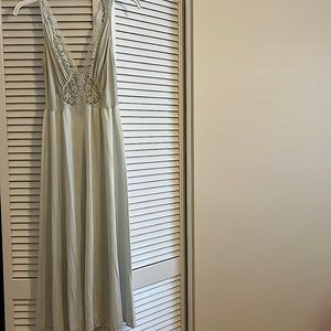 Vintage Ice Blue lace bodice Olga type nightgown